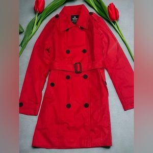 Red trench coat